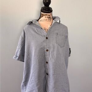 Light Blue Denim Button-Up Shirt